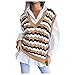 Zldhxyf Tank Top Donna Maglione da donna con scollo a V stampato a righe classiche autunno e inverno Maglia a senza maniche a quadri Giacca Imbottita A Vento