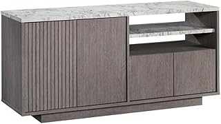 Sauder East Rock Engineered Wood Credenza in Ashen Oak Finish