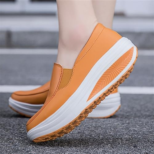 Mocasines ergonómicos de cuero con soporte de arco para mujer 2
