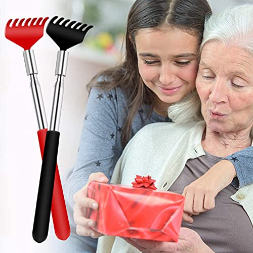 Image of Alexvyan Small Adjustable Portable Extendable Back Scratcher, Metal Stainless Steel Telescoping Itching Stick Tool (Pack of 1 - Model1 Blue)