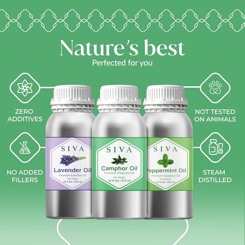 Siva Camphor, Peppermint and Lavender Essential Oil 16oz Bundle miniatura 2