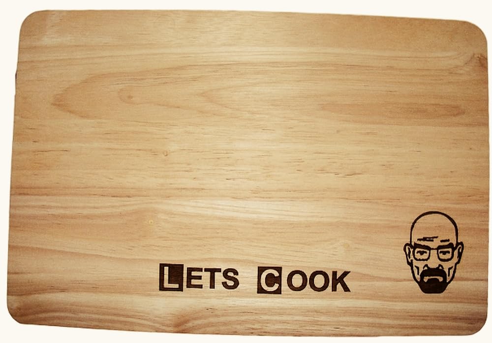Fastcraft Brown Walt Breaking Bad Wooden Chopping Cutting Cheese Board (Premium Hardwood 35X24x1.5 Cm)