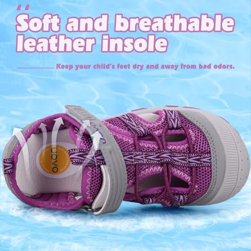 Image of UOVO Boys Sandals Kids Sandals Hiking Athletic Closed-Toe Beach Summer Sandals for Boys Quick-Drying