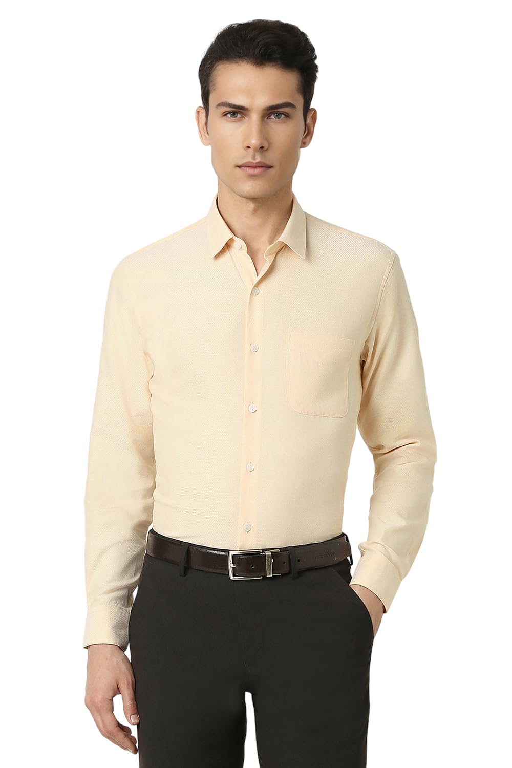 Peter England Men’s Formal Slim Fit Textured Shirt