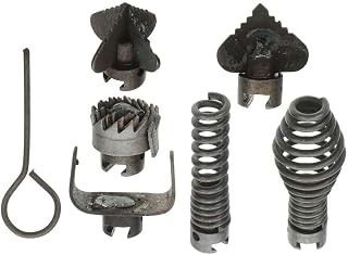 7PCS Drain Cleaner Combination Cutter Head Set, Manganese Steel Spring Automatic Locking Drain Dredging Cutter Head Accessories for Drain Cleaning Machines