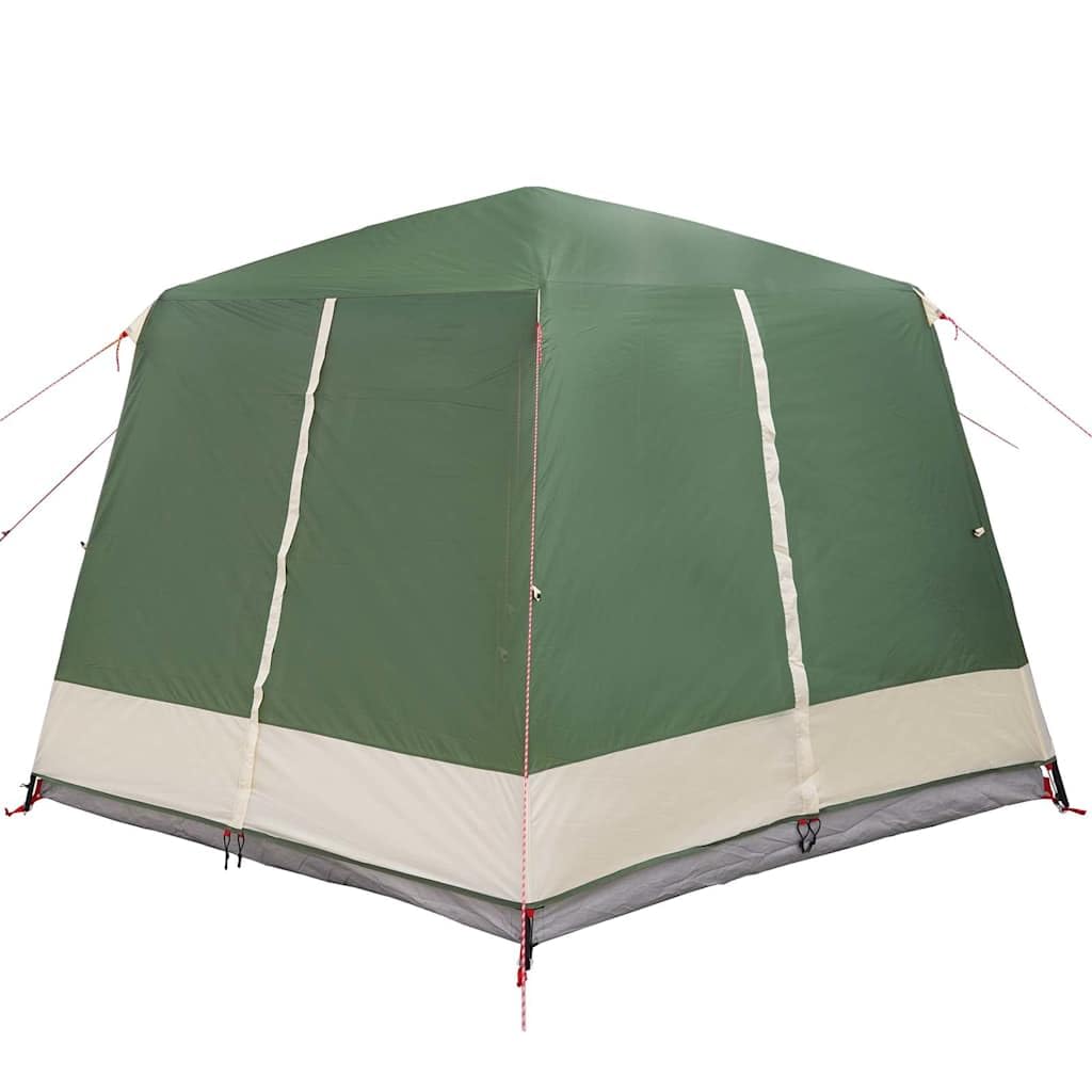 Tienda familiar para 5 personas, verde, 185T poliéster, 333 x 317 x 194 cm, resistente a los rayos UV, impermeable, con bolsa de transporte para camping