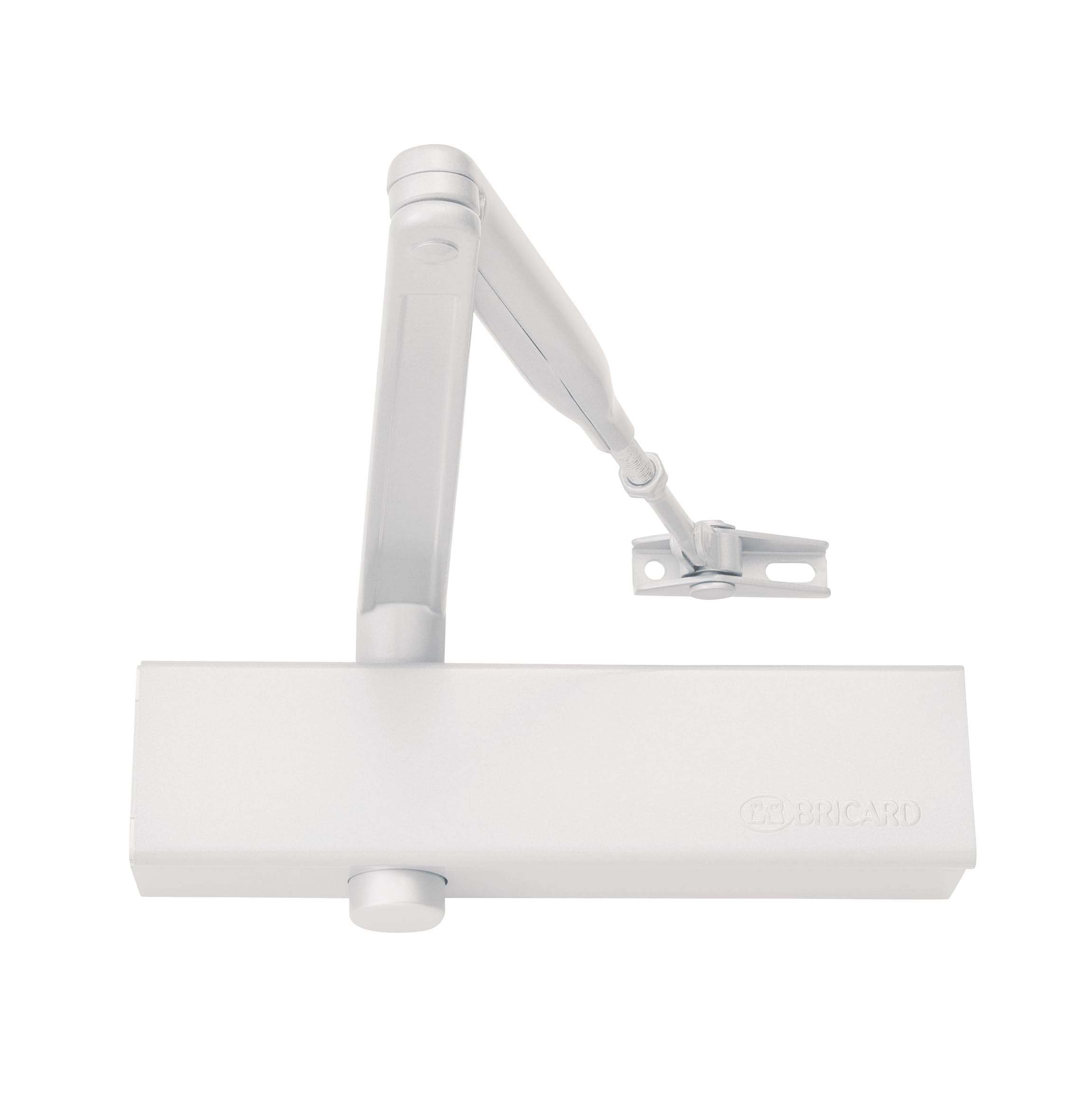 Bricard 6201201 Hydraulic Door Closer Force 2-4 (80 kg), Standard Arm, CE, Fire Proof, Complies with EN 1154 Standard, White