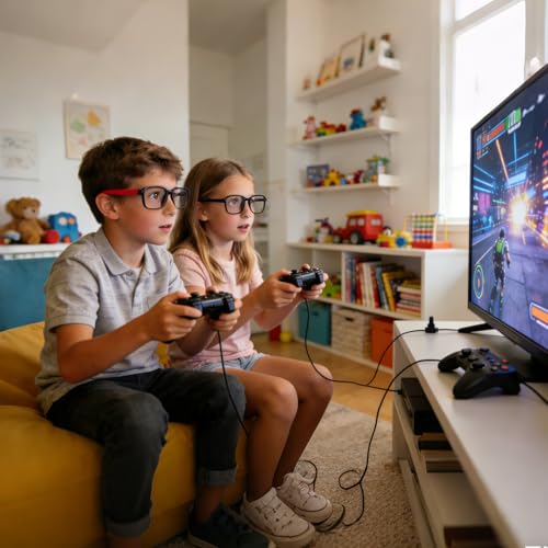 Image of Ultra-Light Blue Light Blocking Glasses with Case for Kids and Teens,Anti Eyestrain &UV400