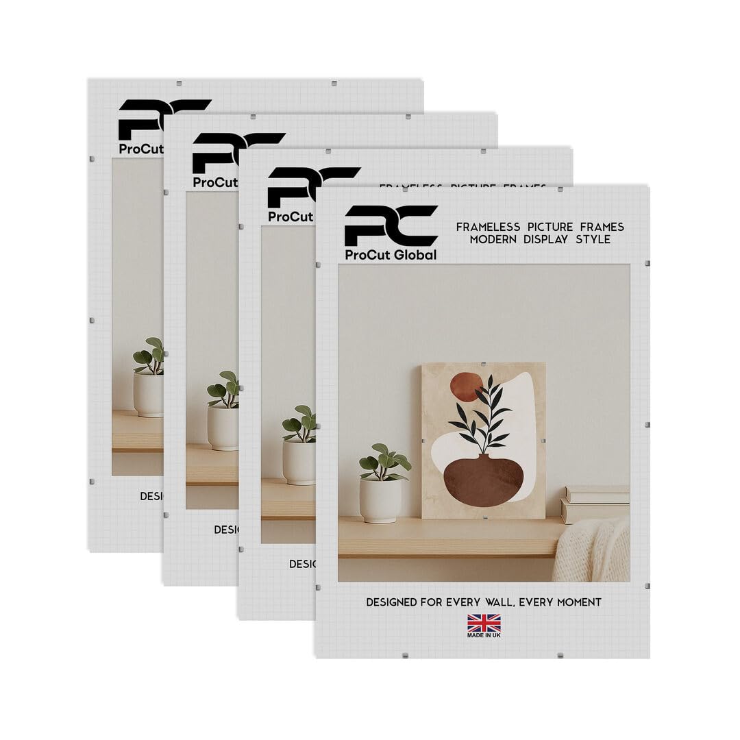 Procut Global 26x18" Frameless Clip Picture Frames For Photos - Pack of 4 — image 1