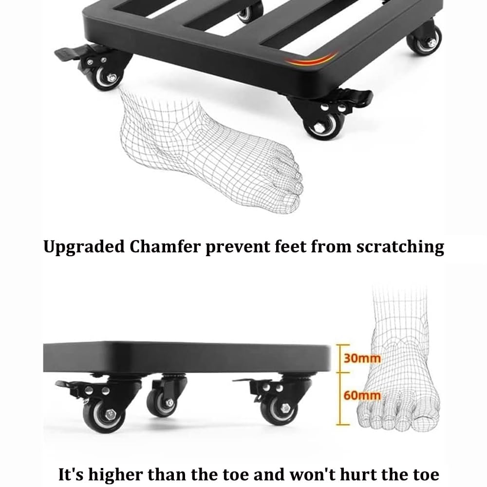 Chariot à plantes en métal robuste avec roues verrouillables – Chariot roulant pour grands pots d'intérieur et d'extérieur, support de plantes sans effort avec roulettes verrouillables