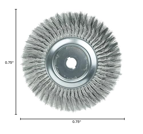 Image of Weiler 08209 12 inch Standard Twist Knot Wire Wheel, .014 inch Steel Fill, 1-1 /4 inch Arbor Hole, Made in The USA