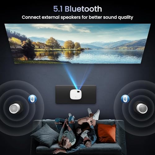 Image of TOPTRO ?13500 Lumens, Auto Focus & HDMI Arc? Smartpix Projector 4K Ultra HD Support, 1080P Native Full HD, Auto Keystone 5G WiFi BT YouTube Prime Netflix Hotstar 300 inch Screen Portable Projector, Black