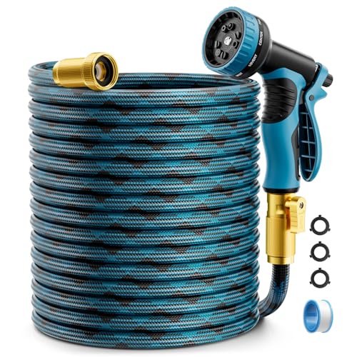 Garden Hose, Non-Expandable Water Hose 100ft, Flexible, Kink & Leak Proof Water Pipe with...