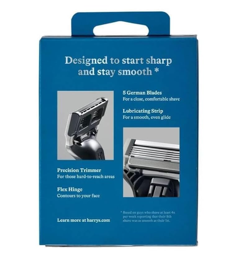 Men's Razor Blade Refills For Close and Comfortable Shaves, Sharper 5-Blade, 4 Counts - Image 2