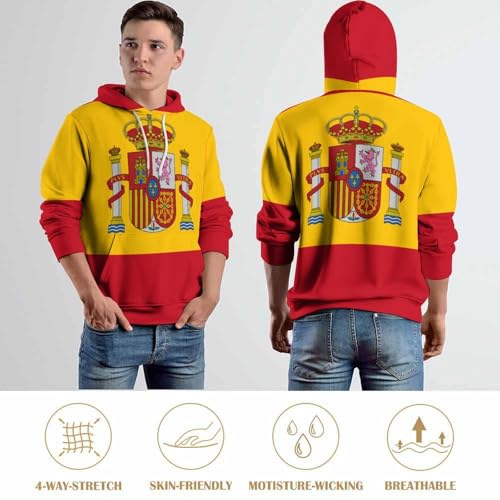 Sweat à capuche Espagne imprimé 3D pull unisexe manches longues tendance Harajuku