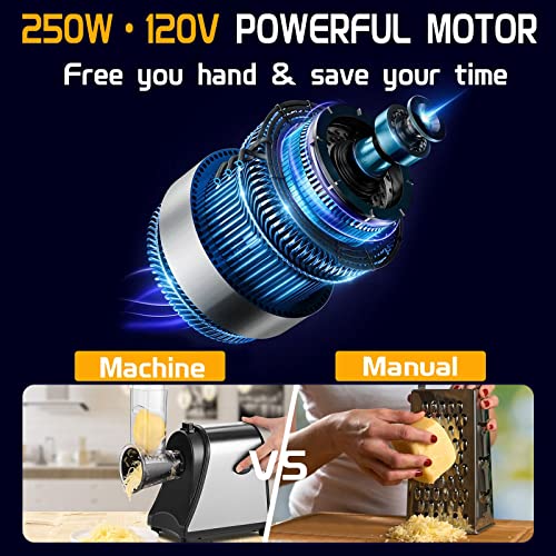 Electric Cheese Grater 250W Salad Maker 5-In-1 Professional Electric Slicer/Shredder One-Touch Control Powerful Electric Grater For Fruits And Vegetables, Cheese #TOP1