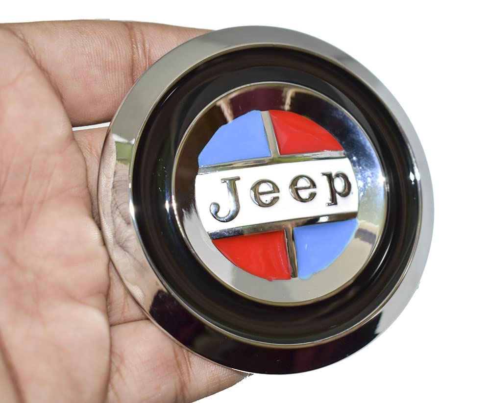 Jeep Emblem Sticker for All Jeep Cars, Metal (Silver)