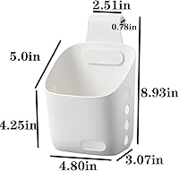 Vista 2 de LeleCAT Plastic Hanging Basket Kitchen Storage organizer, Basket with Detachable hook, Hang it behind a door or on a railing, Over the Cabinet Door