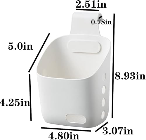 Miniatura 2 de LeleCAT Cesta colgante de plástico para cocina, cesta con gancho desmontable, cuélgala detrás de una puerta o en una barandilla, sobre la puerta del