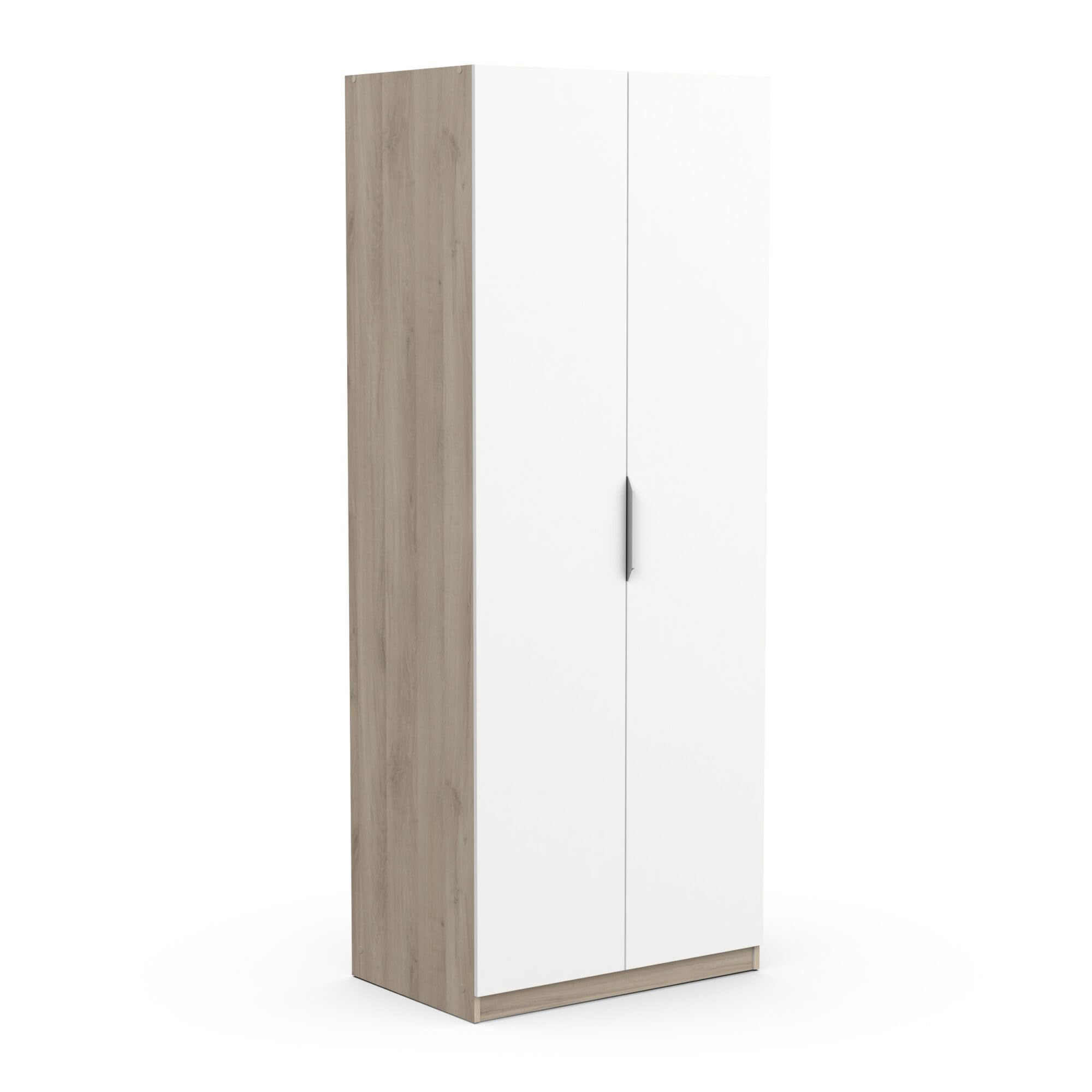 Demeyere 391380 Armario de 2 Puertas, 1 nicho Moderno, Color Roble Kronberg y Blanco Mate, 79,​4 x 51,​1 x 203 cm, Madera de ingeniería, Gris