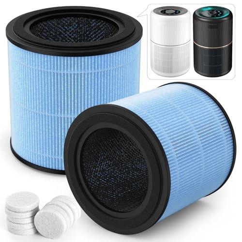 GoKBNY Lot de 2 filtres de rechange HEPA AP0601/TEC.BEAN 4 étapes H13, compatibles avec purificateur d'air Airtok AP0601/AP0601-RF et TEC.BEAN