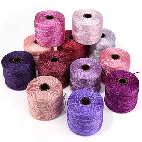Beadsmith S-Lon Bead Cord Tex210 12/Pkg-Spring, Multicolor, 12 Spools"