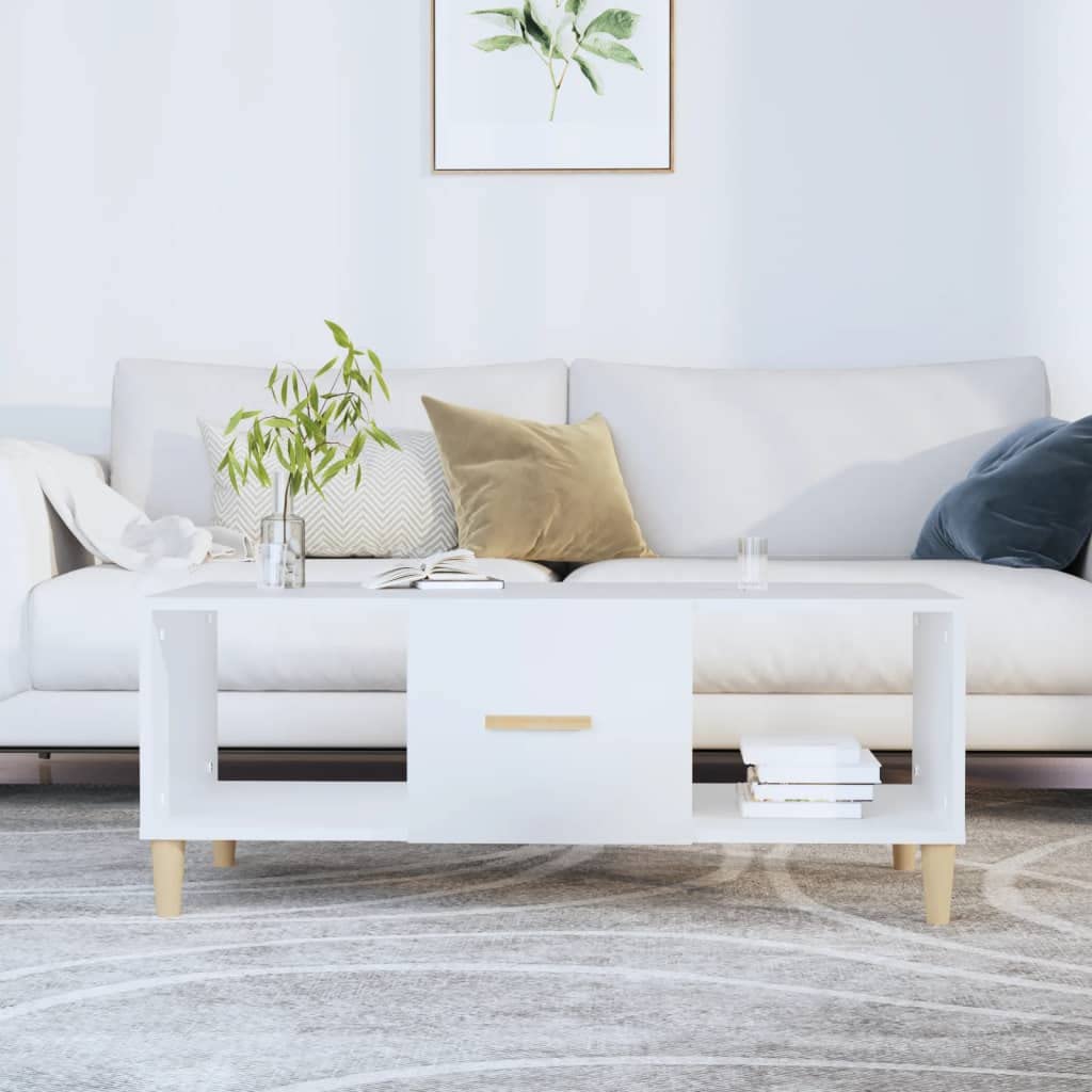 Table basse blanche salon bois meuble de rangement moderne table d'appoint bureau
