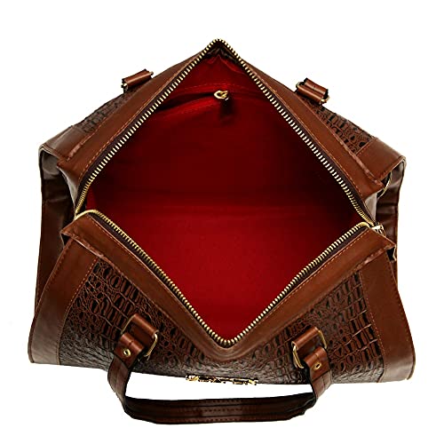 Kit Bolsa Feminina Baú Ziper com Carteira Marrom Selten