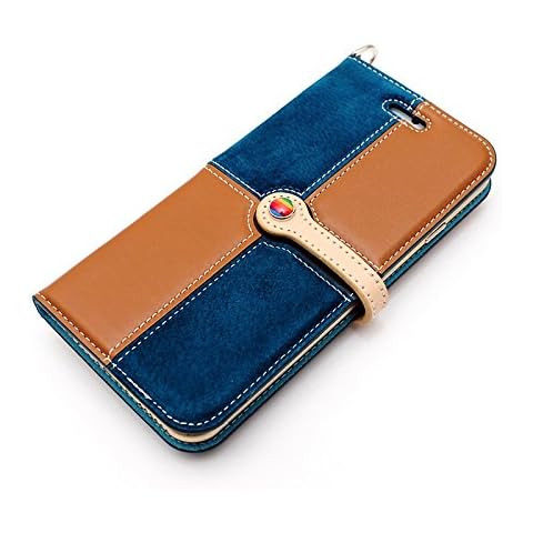 LIM'S Calfskin Suede Smartphone Case for Apple iPhone 6s and iPhone 6 (4.7 Inches) (Mobile Phone Case, Protective Cover, Cover) with Stand Function, Vegetable Tanned Leather, Brown, Blue, Green Cover