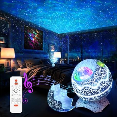 Rossetta Galaxy Projector Night Light, Star Projector with Bluetooth Speaker and White Noise, Light Projector for Bedroom, Kids, Ceiling, Theater, Room Decor (Light Grey) Cover