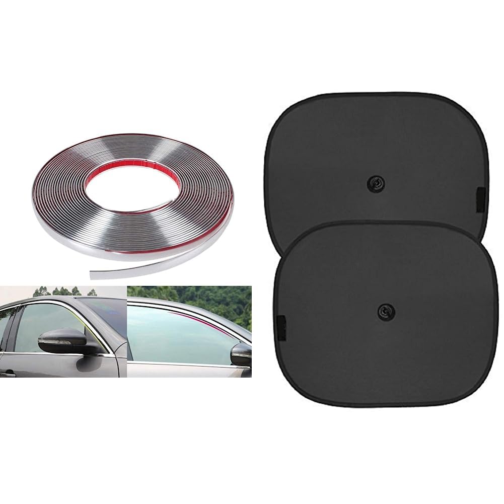 SARTE Lowrence 10 Mm Side Window Chrome Beading Roll for Maruti Suzuki Swift Dzire Model, 5 M & Car Sun Shade for Side Windows (Black) (B0C99QPVF9) Amazon Price History, Amazon Price Tracker