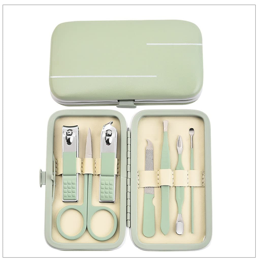 Set de Cuidado de uñas de 7 Piezas, Personal y portátil con Lima incorporada, Ideal para Hombres y Mujeres. Manicura en casa o de Viaje.
