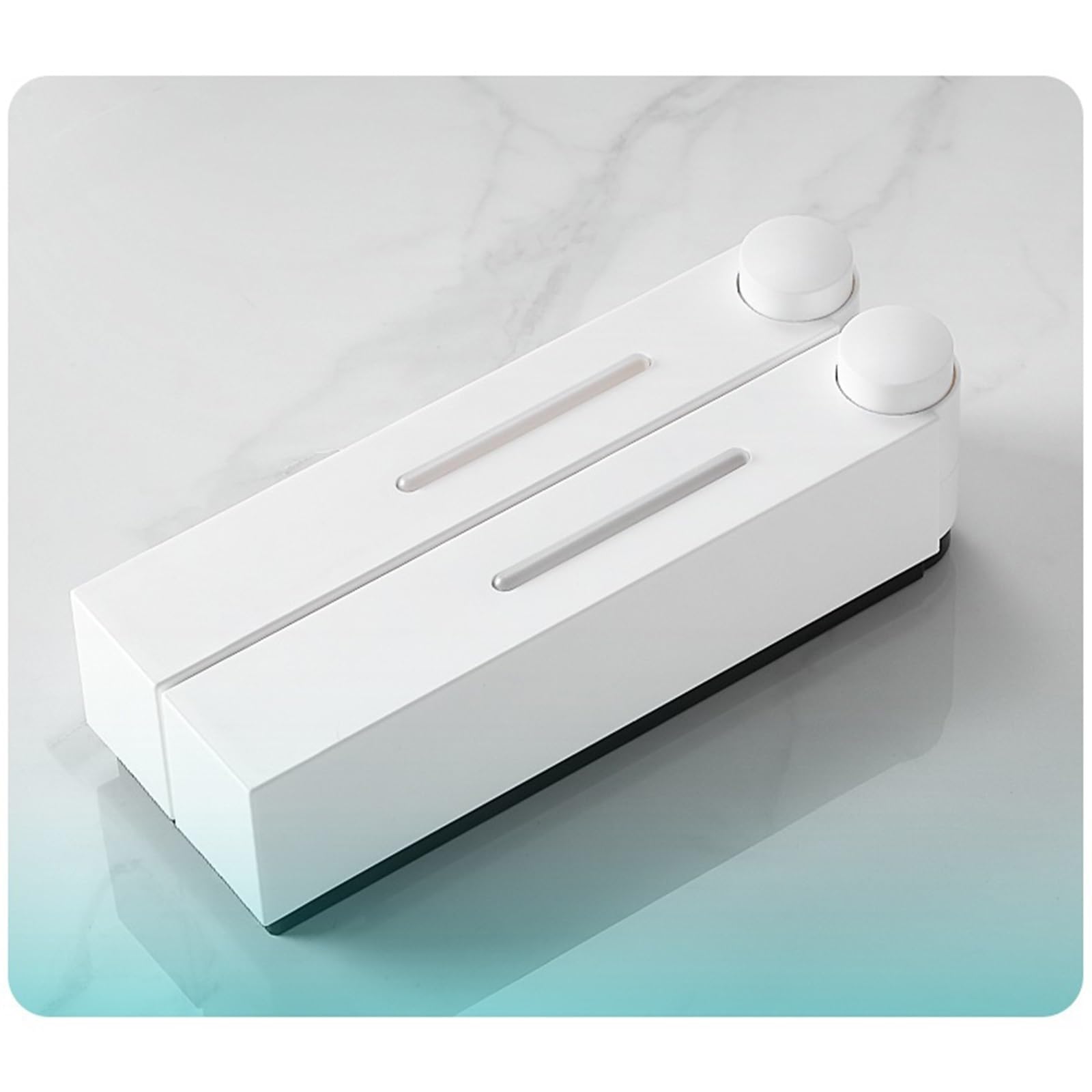 Bottiglie di Sapone Dispenser di Sapone Bianco da Parete con Tre testine, flacone di Gel Doccia in plastica for Uso Domestico.