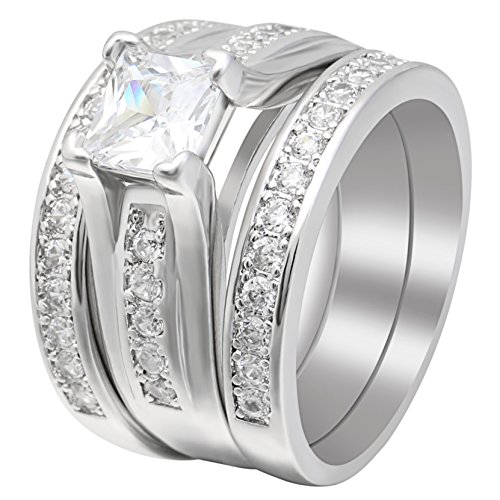 Ginger Lyne Collection Gail 3 Ring Bridal Wedding Ring Set Size 6