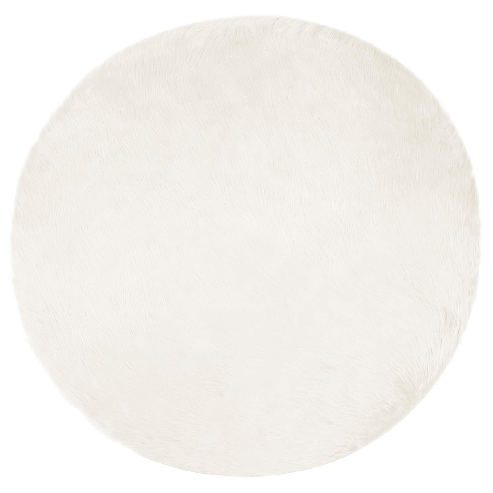 Tapis de salon rond Ø 80 cm en fausse peau de mouton blanc