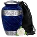SmartChoice Wings of Freedom Cremation Urn for Human Ashes - Affordable Funeral Urn Adult Urn for Ashes Handcrafted Urn (Adult - Blue)