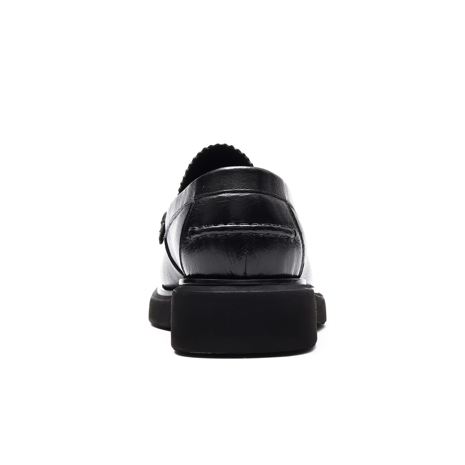 Loafers Cómodos Plataforma para Hombres Mocasines Casuales Negocios Zapatos Slip On en Cuero