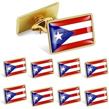 12/25/50/100Pack Official Puerto Rico Flag lapel Pins Bulk - Metal Souvenir Hat Men Women Puerto Rican Patriotic Travel Badge Brooch