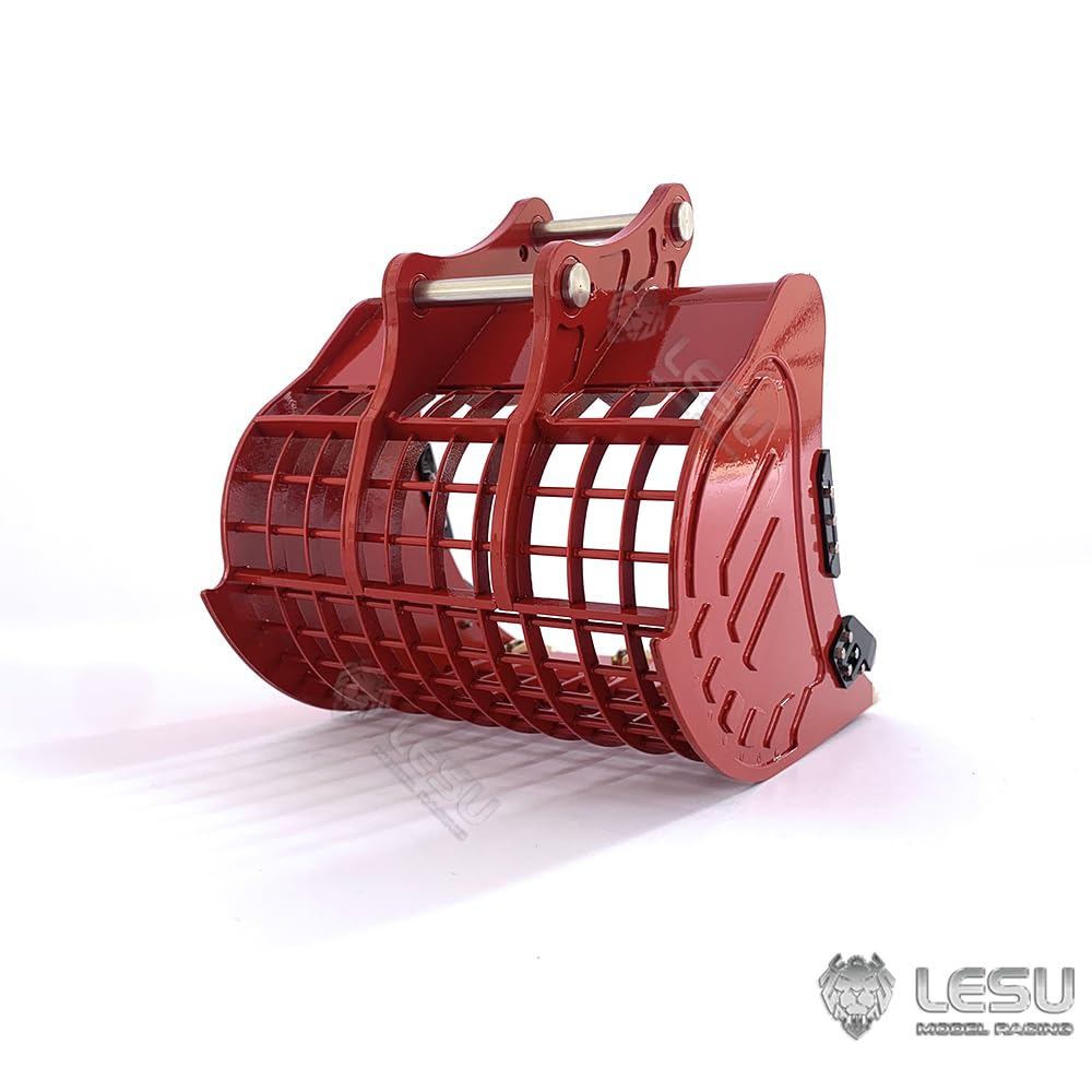 LESU Seau de grille hydraulique 1/14 pour pelle à télécommande ET35 en métal B0006 Accessoires peints en rouge