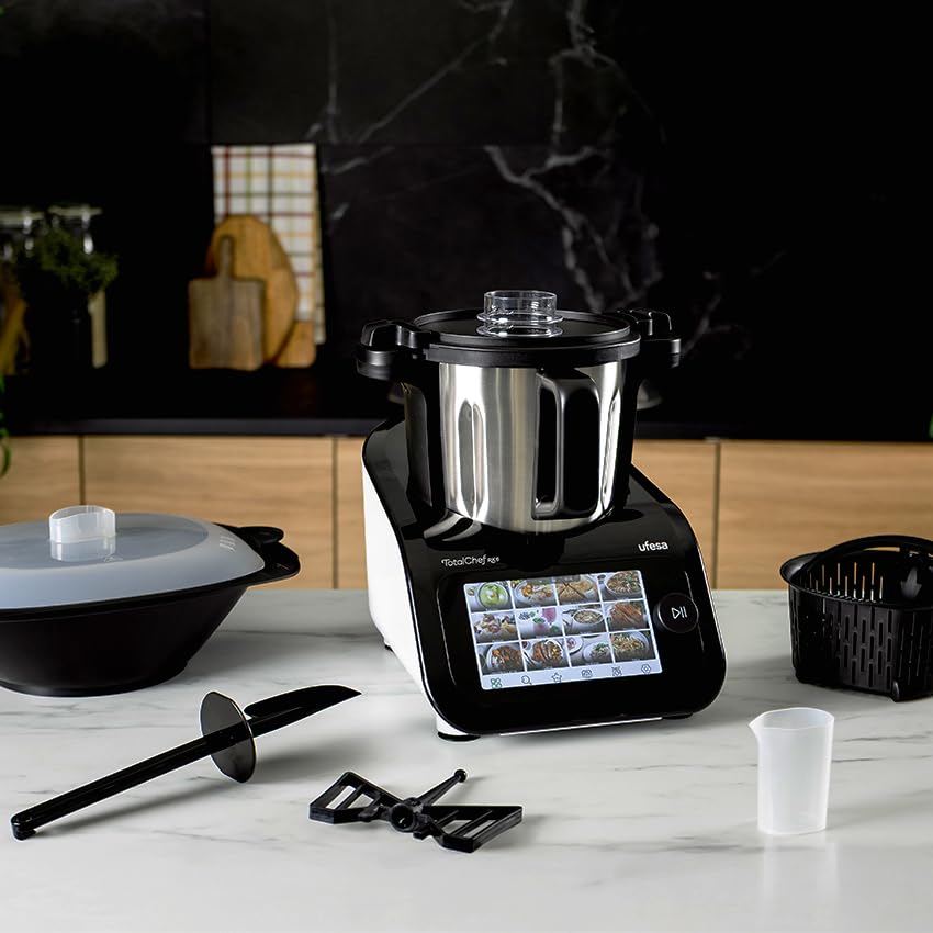 Ufesa TotalChef RK6 Inteligentny wielofunkcyjny robot kuchenny, ekran cyfrowy 7", WIFI, 30 funkcji, miska ze stali nierdzewnej, 3,5 l, wbudowana waga, 15 programów, akcesoria