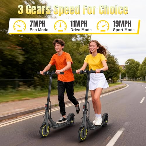 Image of Electric Scooter for Kids Aged 6-10, 350W Motor, 19 Mph Speed & 15 Miles Range, 8.5 inch Solid Tires, Lightweight Foldable Scooter with Dual Braking System, Max Load 265LBS