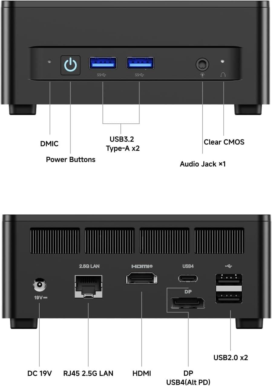 MINISFORUM Mini PC UM760 Slim, AMD Ryzen 5 7640HS, 6 núcleos/12 Hilos hasta 5,0 GHz, 16 GB de RAM DDR5 1 TB de SSD PCIe4.0, Salidas HDMI/DP/USB4, LAN 2,5G, WiFi 6E, BT5, AMD Radeon 760M