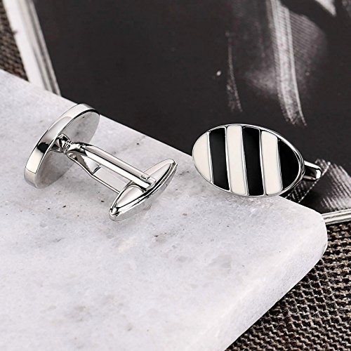 Mancuernillas Ovaladas de Acero para Hombre miniatura 4