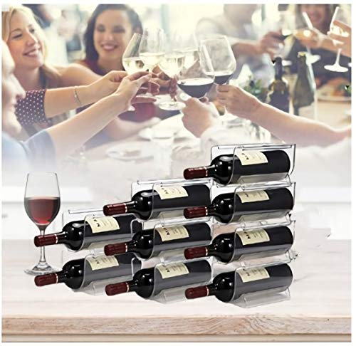 Modular Plastic Free-Standing Water Bottle And Wine Rack Storage Organizer For Kitchen Countertops, Pantry, Refrigerator ,Ideal Storage For Wine, Soda, Pop And Beer - Stackable, 2 Pack - Clear #TOP3