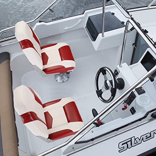 image for PEXMOR Boat Seats Low/High Back, Folding Boat Seat Included, Fold-Down