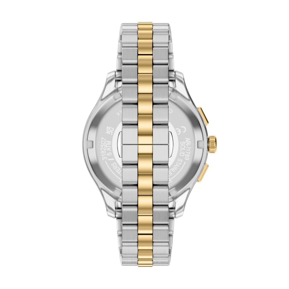 Emporio Armani Bicolor Chronograph Edelstahl Uhr und Armband Set