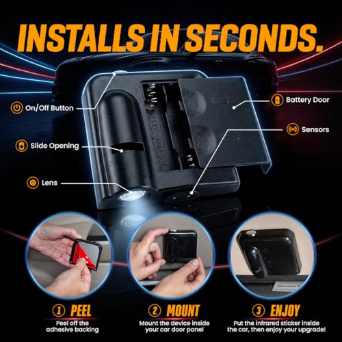 Image of LED Car Door Light - Officially Licensed NFL Wireless Projector - Show Your Team Pride - Battery Powered, Easy Install