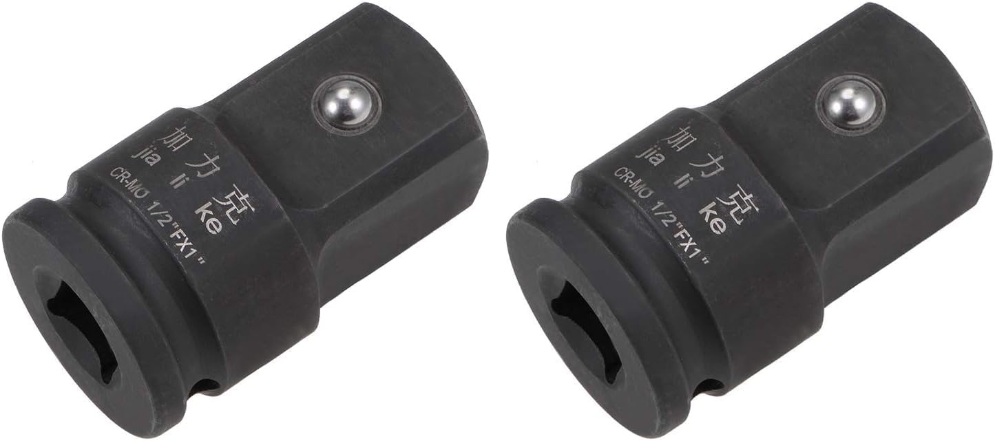 uxcell 1/2" Drive (Female) x 1" (Male) Impact Socket Adapter for Use with Air Impact Wrenches, Breaker Bars, Ratchets, CR-MO Steel (Pack of 2)
