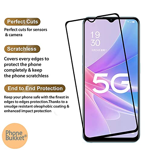 Image of ZARALA Tempered Glass Screen Protector Compatible for Oppo A78 5G (Black) with Edge to Edge Coverage and Easy Installation kit (Oppo A78 5G)