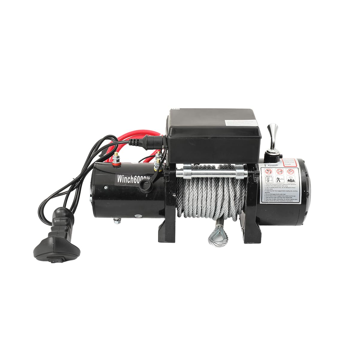 Elektrische Seilwinde 12V 6000 lbs / 2722 kg, mit Synthetikseil & Funkfernbedienung, Offroad Motorwinde Seilzug Elektrowinde, IP67 wasserdicht für LKW, SUV, ATV, UTV, Anhänger
